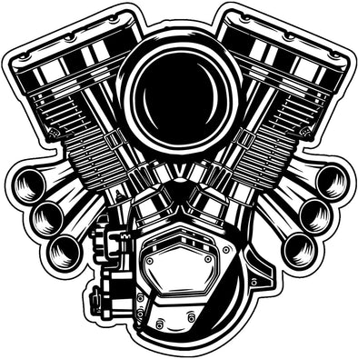 Engine Motor Vinyl Decal - Mechanic Bumper Sticker