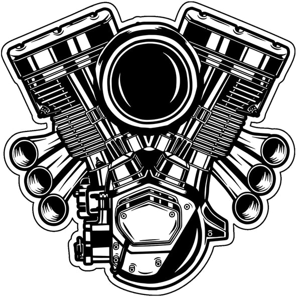 Engine Motor Vinyl Decal - Mechanic Bumper Sticker