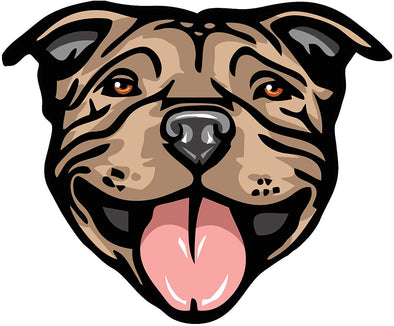 Smiling Pit Bull Decal - Dog Breed Bumper Sticker