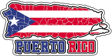 Cracked Puerto Rico Flag Vinyl Decal - Puerto Rican Bumper Sticker