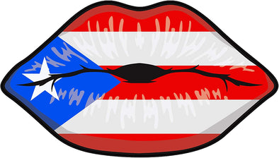Puerto Rican Lips Vinyl Decal - Flag Bumper Sticker