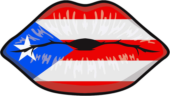 Puerto Rican Lips Vinyl Decal - Flag Bumper Sticker
