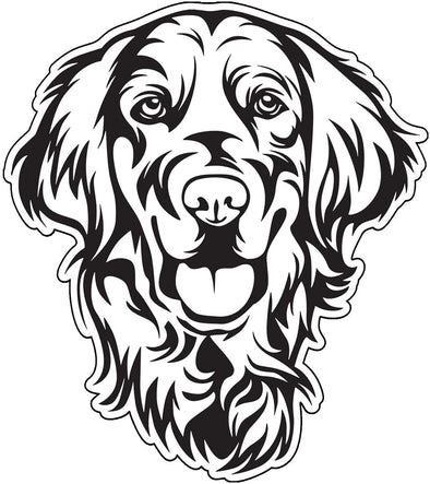 Smiling Golden Retriever Vinyl Decal - Dog Breed Bumper Sticker