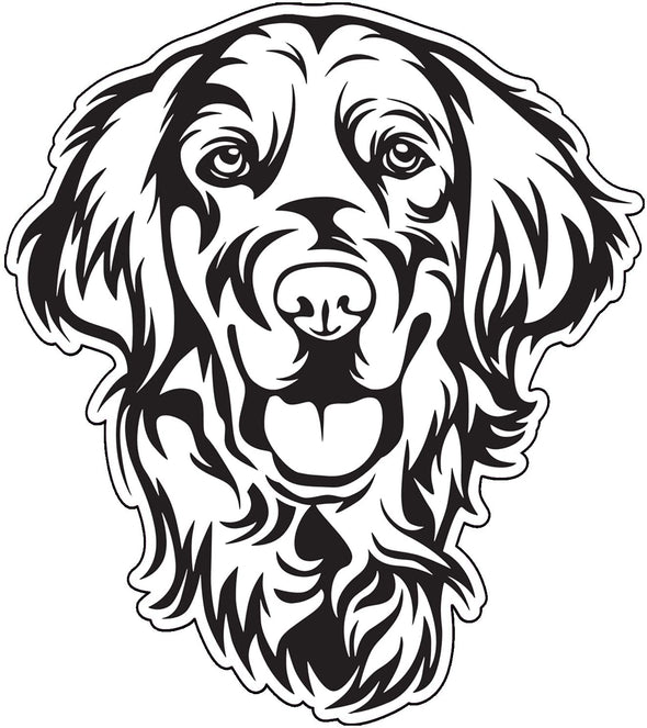 Smiling Golden Retriever Vinyl Decal - Dog Breed Bumper Sticker