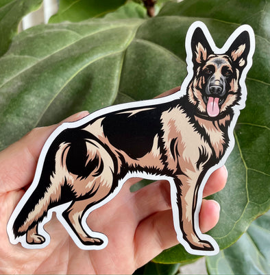 Sitting German Shepherd K9 Dog Magnet 5 inch