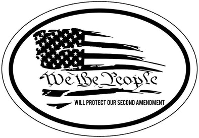 Distressed American Flag We The People Vinyl Decal