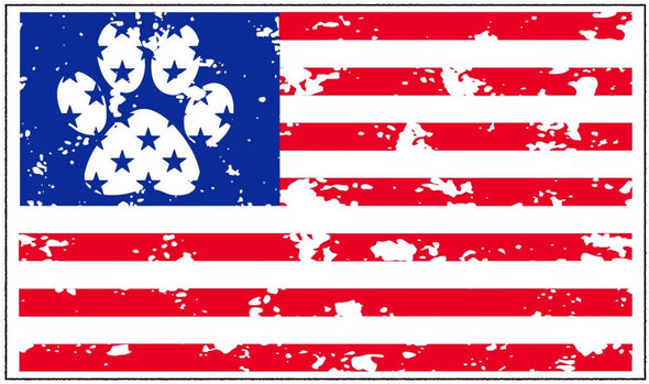Dog Paw American Flag Vinyl Decal