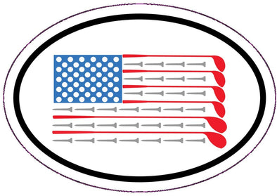 Golf American Flag Vinyl Decal