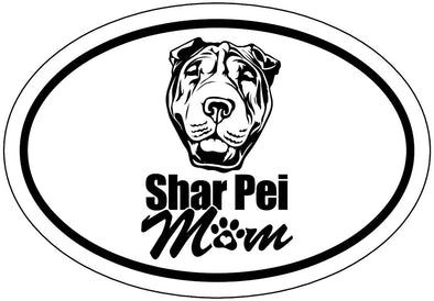 Oval Shar Pei Mom Sticker