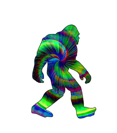 Tie Dye Sasquatch Vinyl Decal - Bigfoot Sticker - Sasquatch Sticker
