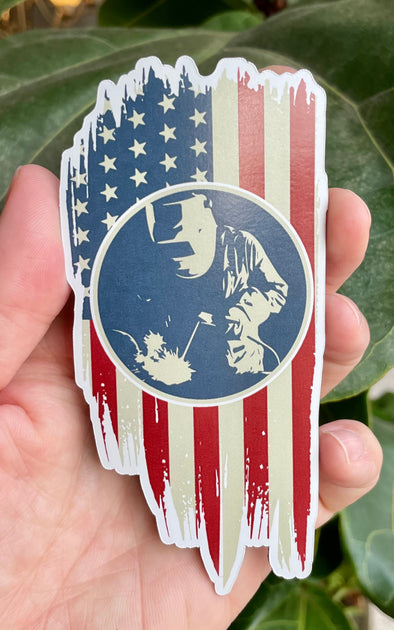 American Flag Welding Magnet - Patriotic Welder Magnetic Car Decal