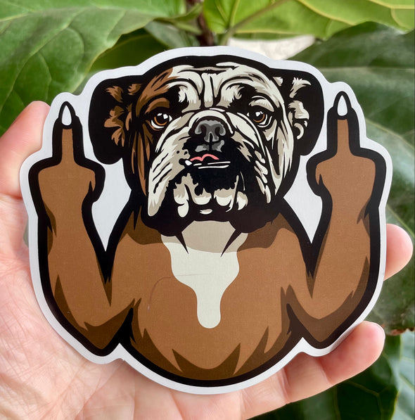 Funny Bulldog Magnet - Bull Dog Magnetic Car Decal