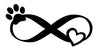 WickedGoodz Die Cut Pet Infinity Loop Decal - Pet Paw Bumper Sticker - Perfect Dog or Cat Owner Gift-WickedGoodz