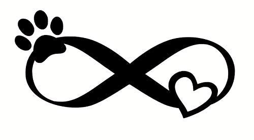 WickedGoodz Die Cut Pet Infinity Loop Decal - Pet Paw Bumper Sticker - Perfect Dog or Cat Owner Gift-WickedGoodz