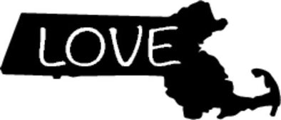 WickedGoodz Vinyl Love Massachusetts Decal - State Bumper Sticker - Perfect Mass Souvenir Gift-WickedGoodz