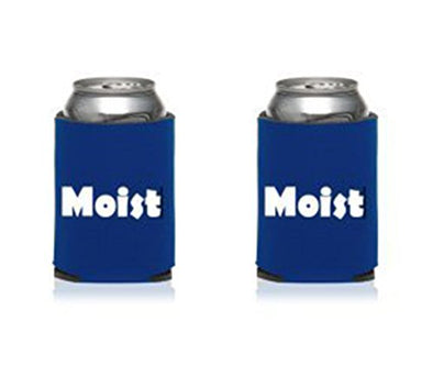 WickedGoodz Set of TWO Blue Moist Insulated Can Sleeves - Funny Beer Soda Cooler - 12 oz Beer Can Hugger-WickedGoodz