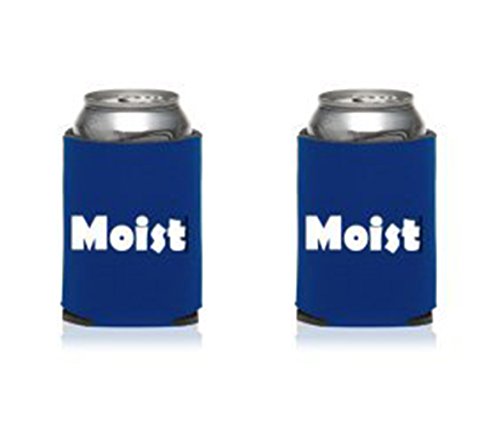 WickedGoodz Set of TWO Blue Moist Insulated Can Sleeves - Funny Beer Soda Cooler - 12 oz Beer Can Hugger-WickedGoodz