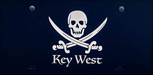 Key West Pirate Vanity License Plate Front Plate-WickedGoodz