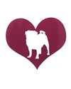 Custom Heart Pug Dog Vinyl Decal Pug Bumper Sticker-WickedGoodz