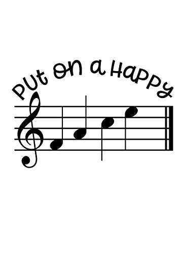 Custom Music Put on a Happy Face Vinyl Decal, Musician Bumper Sticker, Funny Music Gift-WickedGoodz