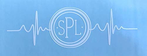 Custom Pulse EKG Nursing Monogram Decal - Personalized Heartbeat Bumper Sticker, for Walls, Tumblers, Laptops, Car Windows - Choose Size and Color and Letters-WickedGoodz