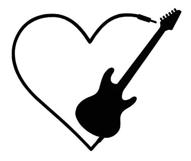 Custom Guitar Heart Vinyl Decal-WickedGoodz
