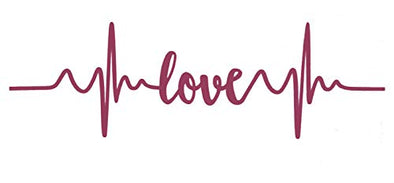 Custom Heartbeat Pulse Love Vinyl Decal Heart Beat Bumper Sticker-WickedGoodz