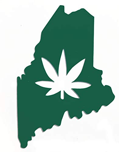 Custom Maine Marijuana Vinyl Decal - 420 Bumper Sticker, for Tumblers, Laptops, Car Windows - ME Cannabis Gift-WickedGoodz