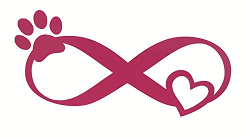 Custom Paw Print Heart Infinity Loop Vinyl Decal - Paw Print Bumper Sticker, for Tumblers, Laptops, Car Windows - Personalized Pet Lover Gift-WickedGoodz