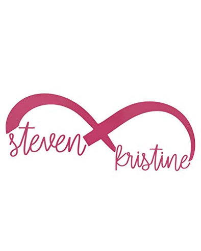 Customized Two Name Infinity Loop Vinyl Decal, Personalized Bumper Sticker, Husband Wife Girlfriend Boyfriend Gift-WickedGoodz