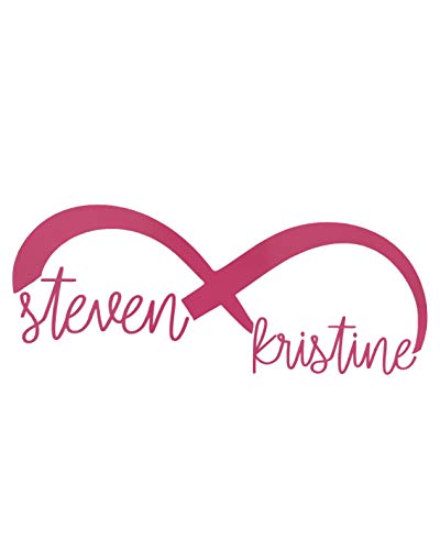 Customized Two Name Infinity Loop Vinyl Decal, Personalized Bumper Sticker, Husband Wife Girlfriend Boyfriend Gift-WickedGoodz
