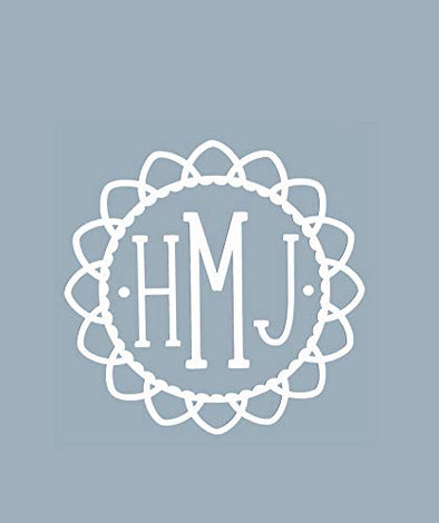 Custom Initial Monogram Vinyl Decal Bumper Sticker, for Tumblers, Laptops, Car Windows - Flower Simple Letter Design-WickedGoodz
