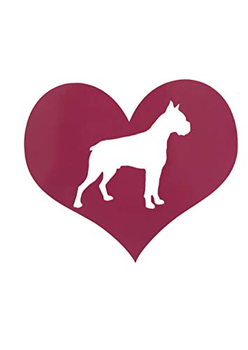 Custom Heart Boxer Dog Vinyl Decal-WickedGoodz