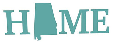 Custom Vinyl Alabama Home Decal, State Bumper Sticker, for Tumblers, Laptops, Car Windows - Choose Color and Size-WickedGoodz