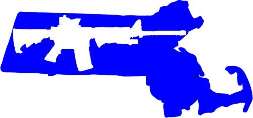 WickedGoodz Vinyl Blue Massachusetts Ar-15 Decal - Ar15 Bumper Sticker - Perfect Pro Gun 2nd Amendment Gift-WickedGoodz