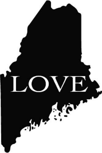 WickedGoodz Vinyl Love Maine Decal - State Bumper Sticker - Perfect Mainer Souvenir Gift-WickedGoodz