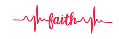 Custom Pulse Faith Vinyl Decal - Heart Beat Bumper Sticker, for Tumblers, Laptops, Car Windows - EKG Faith Gift-WickedGoodz