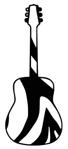 Personalized Striped Guitar Vinyl Decal - Music Bumper Sticker, for Tumblers, Laptops, Car Windows - Pick Size and Color-WickedGoodz