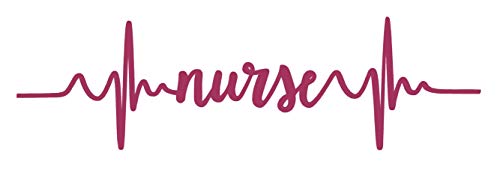 WickedGoodz Die Cut Nurse Heartbeat Decal - Nursing Pulse Bumper Sticker - Perfect Pinning Graduate Gift-WickedGoodz