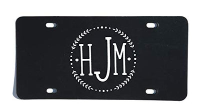 Personalized Monogram Vanity Plate Circle Vine Design-WickedGoodz