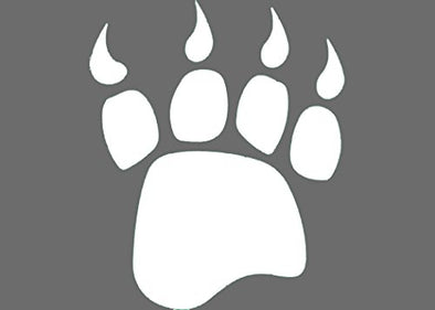 WickedGoodz White Die Cut Bear Track Vinyl Decal - Outdoor Bumper Sticker - Perfect Nature Wilderness Gift-WickedGoodz