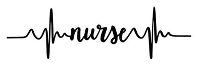 WickedGoodz Die Cut Nurse Heartbeat Decal - Nursing Pulse Bumper Sticker - Perfect Pinning Graduate Gift-WickedGoodz
