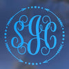 Custom Circle Arrow Dot Initial Monogram Vinyl Decal-WickedGoodz