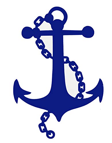 Custom Vinyl Chained Boat Nautical Anchor Decal, Nautical Love Bumper Sticker, for Tumblers, Laptops, Car Windows-WickedGoodz