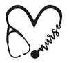 WickedGoodz Heart Stethoscope Nurse Decal - Nursing Sticker for Bumpers Cups Tumblers Windows Laptops, Perfect Rn LPN CNA Graduate Gift-WickedGoodz