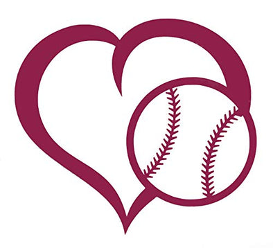 Custom Baseball Heart Vinyl Decal-WickedGoodz