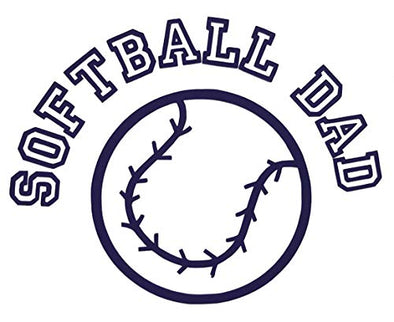 Custom Personalized Softball Dad Vinyl Decal-WickedGoodz