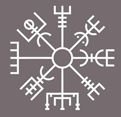 WickedGoodz White Vegvísir Viking Compass Vinyl Decal Transfer - Norse Bumper Sticker - Vegvísir Scandinavian Rune Sticker-WickedGoodz