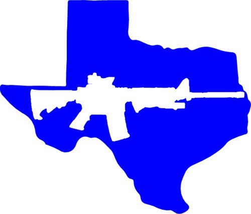 WickedGoodz Blue Vinyl Texas Ar15 Decal - Ar15 Bumper Sticker - Perfect 2nd Amendment State Gift-WickedGoodz