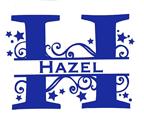 Custom Stars and Swirls Letter Name Monogram Vinyl Decal - Initial Bumper Sticker, for Tumblers, Laptops, Car Windows- Name Sticker-WickedGoodz